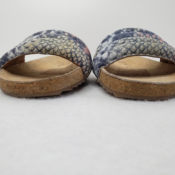 Coconuts By Matisse Multi Color Snake Print Leather Slides Sandels Sz 9 - Picture 3 of 12